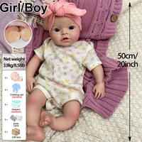 Muñeca de Silicona Pintada a Mano de 20 Pulgadas, Fácil de Pintar, Muñeca Reborn, Envío Directo, Anatómicamente Correcta, Muñeca Bebé