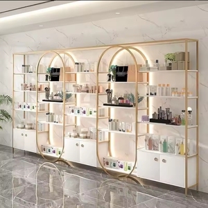 2025 sang trọng Thẩm mỹ viện ánh sáng hiển thị Kệ mỹ phẩm móng tay chăm sóc da đứng Tủ cửa hàng hiển thị kệ lưu trữ giá - Product Image 4