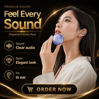 Headphone Bluetooth 5.0 Model Jepit Telinga OWS Nirkabel dengan Peredam Kebisingan ENC, Pengisian Daya Tipe-C, Indikator Baterai LED, Cocok untuk Olahraga