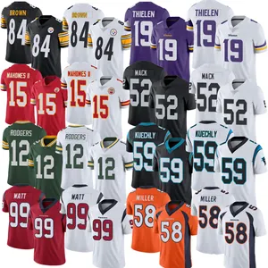 Vente en gros Vêtements de sport rétro Ensemble d'uniformes de rugby Conception personnalisée T-shirt Sublimation American All Team Player Football Jersey - Product Image 1