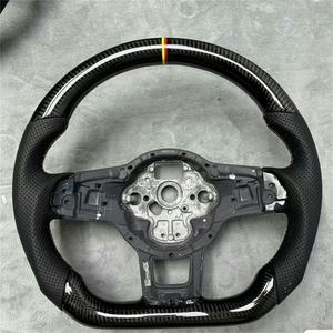 พวงมาลัยคาร์บอนไฟเบอร์สไตล์สปอร์ตสำหรับ <span class=keywords><strong>Volkswagen</strong></span> VW Golf R <span class=keywords><strong>Jetta</strong></span> Passat Golf 6 Scirocco POLO Touareg โมเดลรถ MK7 Golf7 - Product Image 1