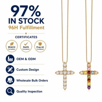 Meilleure Vente 2026 Bijoux de Mode Collier Pendentif Croix en Zircon Chaîne Serpent Bijoux Plaqué Or 18 carats Collier en Acier Inoxydable
