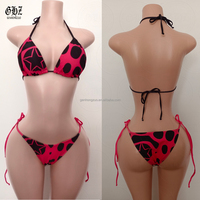 2026 Dames Luxe Zwemkleding Set Aangepaste Logo Sexy 3-delige Fitness Micro Mini Bikini Effen Fruit Badpak 3 Stuks Set