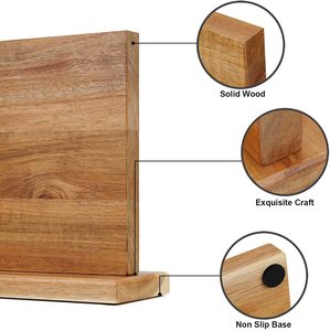 Bloc de couteaux magnétique double face 12X10 pouces Porte-couteaux en bois massif Supports de couteaux magnétiques avec aimant renforcé puissant - Product Image 4
