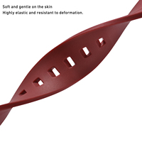 Correa de Reloj Inteligente MZDTIMK de 20mm/21mm/22mm, Roja, con Extremos Curvos, Transpirable, de Goma, con Hebilla, Impermeable, de Silicona Líquida TPU, a la Moda
