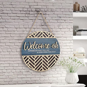 Décoration de plaque murale 3d en bois de bienvenue rustique et créative Welcome Hanging Sign Plaque Décoration pour porte d'entrée Ferme Porche ou Entrée - Product Image 3
