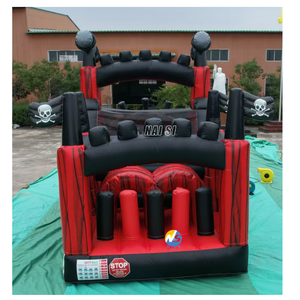 Parcours d'obstacles gonflable commercial <span class=keywords><strong>Bateau</strong></span> <span class=keywords><strong>Pirate</strong></span> avec piscine et toboggan aquatique gonflable pour enfants – Jeu <span class=keywords><strong>de</strong></span> défi - Product Image 3
