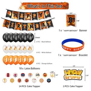Ballons de basket-ball NBA pour <span class=keywords><strong>anniversaire</strong></span>, ballon en feuille d'aluminium Kobe Bryant, décorations de fête, bracelet d'<span class=keywords><strong>anniversaire</strong></span> de basket-ball, ballons en latex - Product Image 2