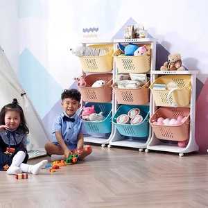 LAVINIA Multipurpose Vertical Rolling Layered Detachable Handles Plastic Laundry Storage Basket