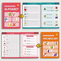 Cuadernos de Práctica de Escritura con Ranuras Mágicas Personalizados OEM/ODM, Cuadernos de Práctica de Caligrafía Reutilizables con Ranuras para Niños, Venta al por Mayor de Fábrica