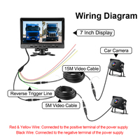 Sistem Perekam Kamera Truk AHD 1080P dengan Monitor DVR 2CH Layar Tunggal/Ganda 7 Inci, Pandangan Depan dan Belakang, Garis Parkir yang Dapat Disesuaikan