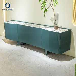 QIANCHENG french sideboard modern 2 drawers walnut wood hallway living room cabinets entrance rustic wooden console table