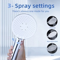 Ensemble de pommeau de douche pressurisé portable moderne et simple avec inverseur et design floral anti-chute pour salles de bain contemporaines