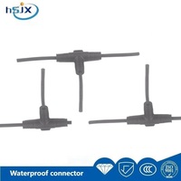 Connecteur de câble d'alimentation LED HE SHENG JIA XING avec contact en cuivre et boîtier en nylon, mâle-femelle, type T, étanche IP67 pour extérieur