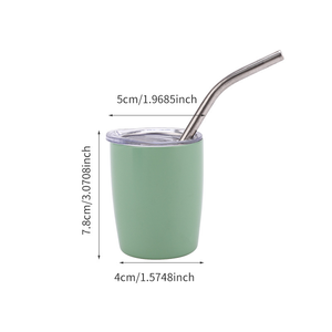 Mini 60ml 2oz doppia parete in acciaio inox tazza di vino rosso bicchiere da Cocktail auto da viaggio tazza per feste <span class=keywords><strong>Tumbler</strong></span> con coperchio e paglia all'ingrosso - Product Image 3