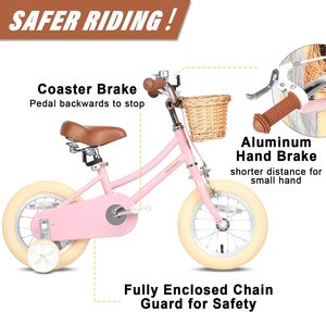 Bicicletta per Bambine Petimini 12-20 Pollici con Telaio in Acciaio, Cestino in Plastica, Freno a Disco, Monovelocità, Forcella Ammortizzata per Bambini 2-12 Anni - Product Image 6