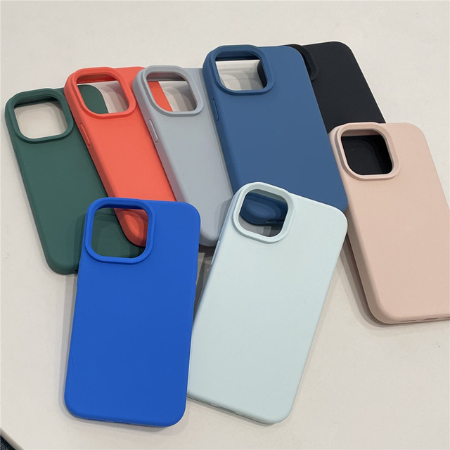 For iPhone 16 15 14 Pro Max Luxury Soft Liquid Silicone Microfiber Cloth Waterproof Case Shockproof Cell Phone Cover Fundas