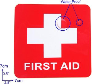 Pegatinas de botiquín de <span class=keywords><strong>primeros</strong></span> <span class=keywords><strong>auxilios</strong></span> a prueba de agua, etiquetas con logotipo de símbolo de emergencia, señales de seguridad para ambulancia de Hospital - Product Image 5