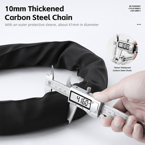 WEST BIKING 도난 방지 두꺼운 탄소강 자전거 체인 잠금 <span class=keywords><strong>MTB</strong></span> 도로 자전거 오토바이에 대한 4 자리 비밀번호 잠금 - Product Image 3