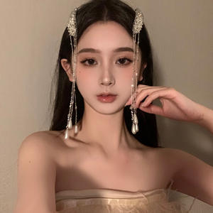 Pinza de pelo con borlas de perlas de estilo chino para mujer, flequillo lateral, Clip BB, elegante y versátil, tocado mongol, pasador, <span class=keywords><strong>Fixa</strong></span> de salón - Product Image 1