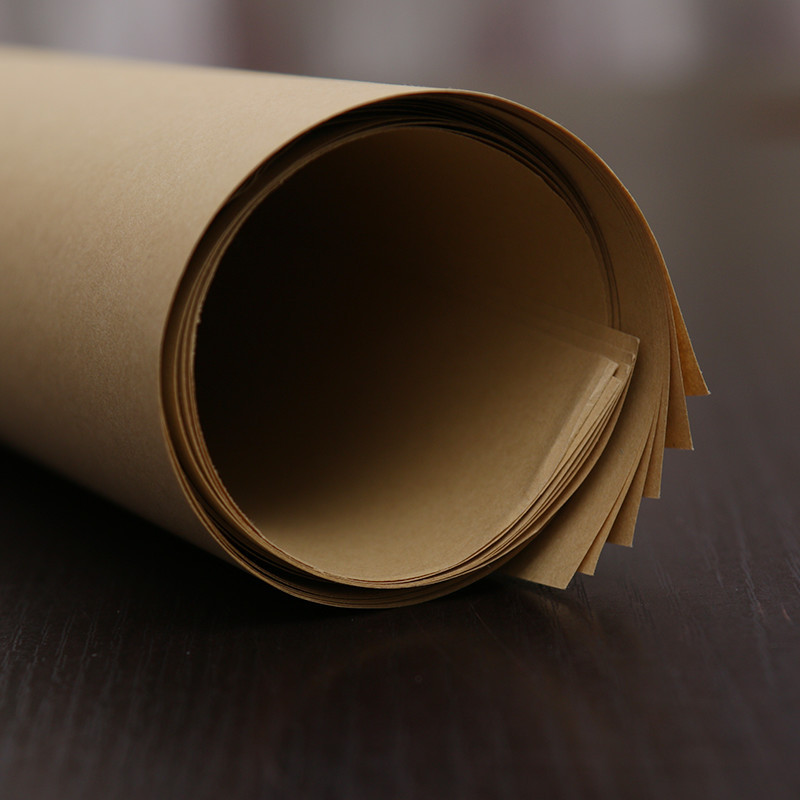 Wholesale Supply of Food-Grade Handmade Kraft Paper Card Original Color Kraft Paper Gift Packaging Archival Bag Resin Coated