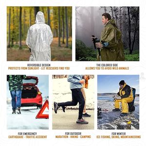 Vente en gros de couvertures de survie jetables en PE pour l'isolation contre le froid d'urgence, équipement de premiers secours, sac de survie pour l'escalade et le camping - Product Image 4