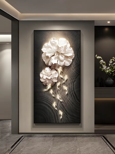 Arte Mural Impreso de Alta Definición para Decoración de Sala de Estar Moderna - Cuadro Decorativo con Fondo de Mariposas y Flores - Product Image 6