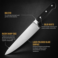 TOALLWIN Couteaux de cuisine professionnels japonais en acier inoxydable avec support à couteaux et rivets