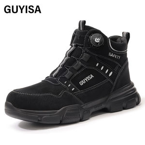 Chaussures <span class=keywords><strong>de</strong></span> <span class=keywords><strong>sécurité</strong></span> intelligentes GUYISA anti-écrasement et anti-perforation, légères, noires, résistantes à l'usure, confortables, avec bouton intelligent - Product Image 1