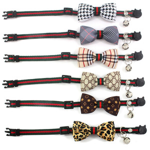 Classic Luxury Fashion Bow Tie Cat Collar Pet Collars With Bell