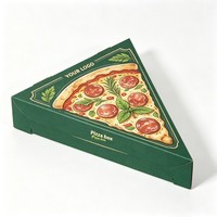 Boîte à pizza triangulaire en papier kraft personnalisée avec logo, pour une seule part, emballage de pizza triangulaire