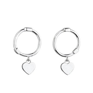 Korean Style S925 <strong>Sterling</strong> <strong>Silver</strong> Peach Heart <strong>Hoop</strong> <strong>Earrings</strong> for Women Cute Simple <strong>Small</strong> Fresh Versatile Elegant Accessories - Product Image 5