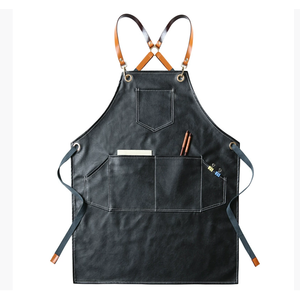 Tabliers de maison en cuir PU imperméable cuisine vaisselle vêtements de travail tabliers Restaurant tablier de jardin - Product Image 3