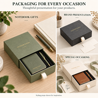 Boîte cadeau personnalisée pour carnet, emballage rigide à tiroir avec insert en mousse et ruban de tirage, pour cadeaux d'entreprise