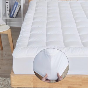 Protège-Matelas <span class=keywords><strong>Anti</strong></span>-Punaises <span class=keywords><strong>de</strong></span> <span class=keywords><strong>Lit</strong></span> Imperméable Matelassé 200TC 100% Polyester/Bambou/Coton Toutes Saisons – Vente Flash - Product Image 4