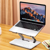 Soporte de ordenador portátil de aluminio de diseño moderno, soporte de ordenador elegante ajustable plegable para escritorio de ordenador de oficina en casa