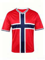 Jersey Sepak Bola Norwegia Custom Sublimasi Cetak Penuh Nomor ETF Logo Kaos Sepak Bola 100% Poliester Cepat Kering Kaos Olahraga