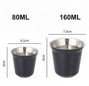 Vasos de Chupito de Acero Inoxidable de Grado Alimenticio, 80ml 160ml, Tazas de Espresso de Doble Pared Aisladas, Ecológicas, Regalo Promocional, Mini Taza - Product Image 3