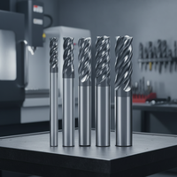 Fraise à queue en carbure de tungstène HRC70 à 4 cannelures D14-20, revêtement TiAISiN, pour usinage CNC, usinage en pente, ODM/OEM, acier inoxydable