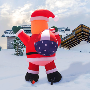 Père Noël Oxford gonflable en PVC rouge personnalisable avec impression numérique pour les décorations de cour de vacances de Noël en plein air - Product Image 4