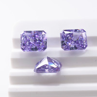Glace en vrac glace pilée coupe pierres précieuses synthétiques CZ lavande zircon cubique octogone coupe pour la fabrication de bijoux