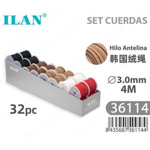 Corda in camoscio Ilan 3.0 mm 4M Set 32 pz Forniture per artigianato - Product Image 3