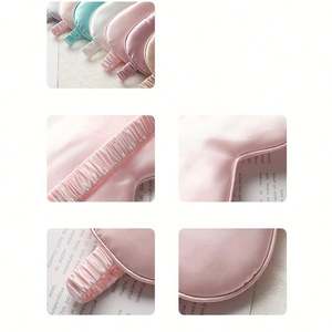 Masque oculaire occultant en soie simulée double face pour la sieste, respirant, avec logo personnalisé, vente en gros - Product Image 4