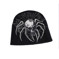 Hoge kwaliteit Y2K streetwear spinnen schedel jacquard gebreide luxe heren dames unisex warme winter gebreide beanie muts