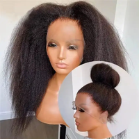 Wig rambut manusia depan renda 360 murah Wig rambut keriting Brasil Remy Wig rambut manusia depan renda penuh 360 Brasil grosir