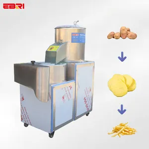 Industrial 304 Stainless Steel Sweet Potato Ginger Onion Potato Chips Cleaning Peeling And Cutting Machine