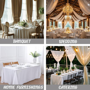 ホテル会議室宴会テーブルクロス,高弾性白長方形ポリエステル屋外結婚式 - Product Image 5