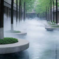 Fontaine à brume décorative moderne en acier inoxydable pour jardins et parcs publics extérieurs, style paysage féerique artificiel