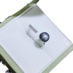 Bague ouverte classique avec perle baroque blanche naturelle de Tahiti, bijou de mode assorti - Product Image 5