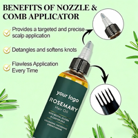 Minyak Rambut Rosemary Vegan Organik Biotin, Vitamin E untuk Pertumbuhan Rambut Cepat Memulihkan Rambut Rusak Cocok untuk Semua Jenis Rambut